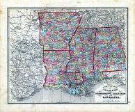 State Maps - Alabama, Mississippi, Arkansas, Louisiana, Fayette County 1875